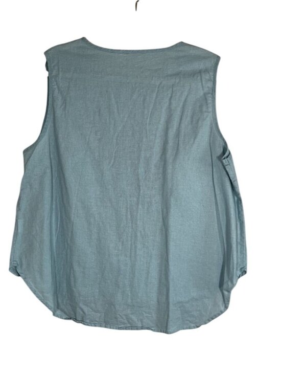 Colorful Linen Floral Embroidered Tank Top 3X Boho Indie Folk Peasant Festival - Picture 3 of 7